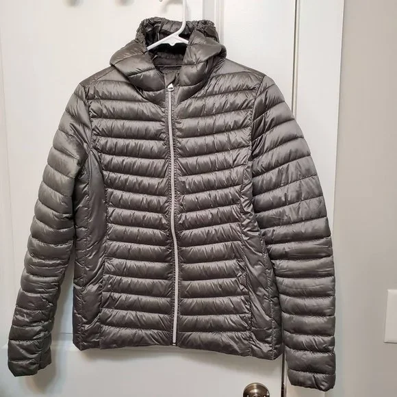 Esmara Silver Metallic Puffer Jacket with Hood, Women's size M - Picture 1 of 9